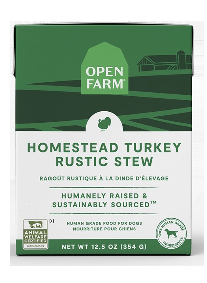 طعام الكلاب الرطب من أوبن فارم هومستيد - يخنة الديك الرومي الريفية - 354 جرام