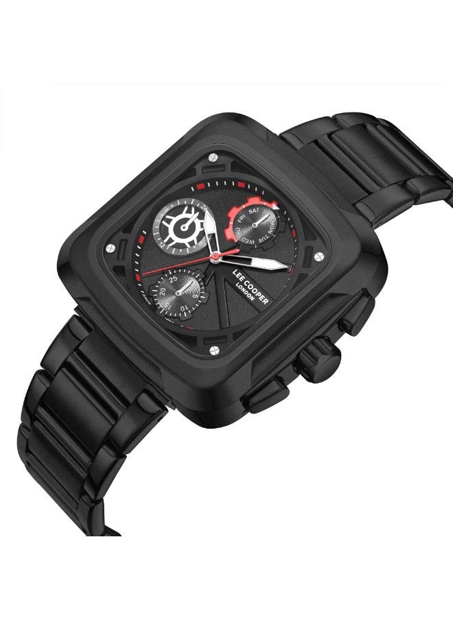 Lee Cooper - Lee Cooper Men's Watch, Multi Function Display and Metal Strap - LC08013.650, Black - Image 1