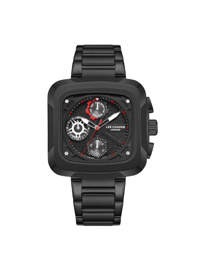 Lee Cooper - Lee Cooper Men's Watch, Multi Function Display and Metal Strap - LC08013.650, Black - Image 1