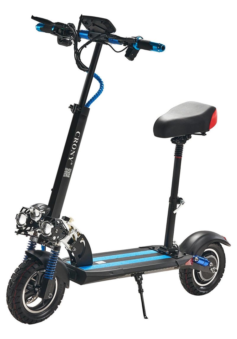 Crony V10 Big display folding Electric Scooter with a seat | Speed up to 68KM/H | Range up to 40 KM | Dual Suspension - Image 1
