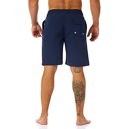 KAILUA SURF شورت سباحة كايلوا سيرف للرجال - طويل، سريع الجفاف مع بطانة شبكية - 9 بوصة طول الساق - أزرق داكن - Image 2