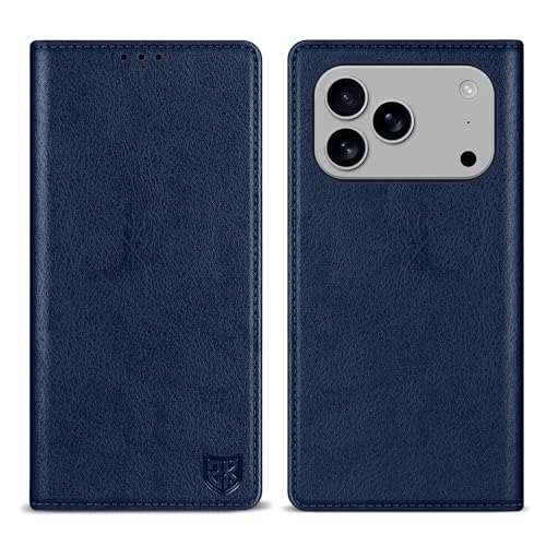 ZZXX for iPhone 17 Pro Max Wallet Case with [RFID Blocking] Card Slot Stand Strong Magnetic Leather Flip Fold Protective Phone Case for iPhone 17 Pro Max Case Wallet(Blue-6.9 inch) - Image 1
