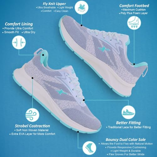 Sparx Sports Shoe SL-265 Grey Aqua Green for Women - Image 3