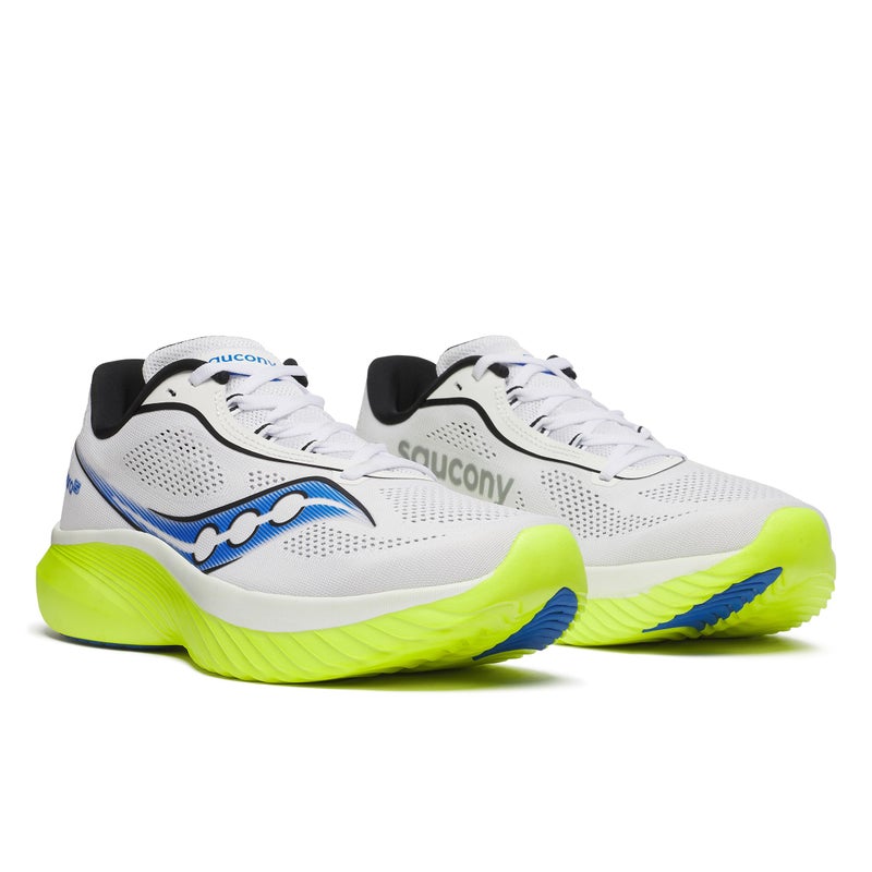 saucony حذاء سكوني للرجال كينفارا 15، أبيض/ليموني، 12.5 - Image 2