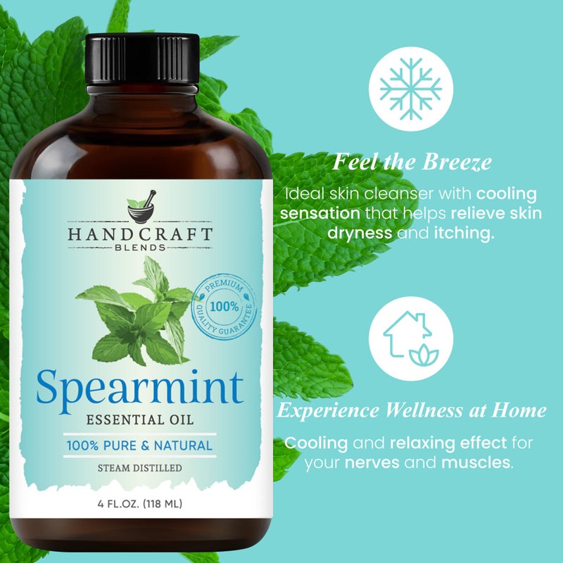 Handcraft Blends Spearmint Essential Oil - Huge 4 Fl Oz - 100% Pure and Natural - Premium Grade Essential Oil for Diffuser and Aromatherapy - Image 5