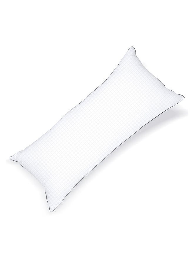 Hotel Linen Klub 100% Cotton Down Alternative Luxury Full Body Pillow w/ single piping- Outer Fabric : Dobby Jacquard Checked Design, Filling : 1300grams Microfiber, Size: 45 x 100cm  - Image 1