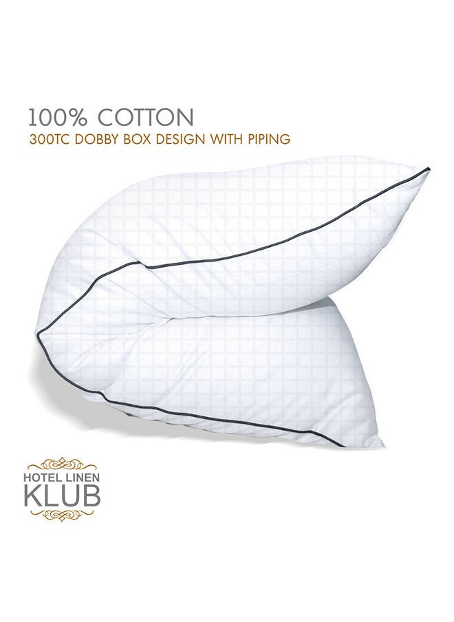Hotel Linen Klub 100% Cotton Down Alternative Luxury Full Body Pillow w/ single piping- Outer Fabric : Dobby Jacquard Checked Design, Filling : 1300grams Microfiber, Size: 45 x 100cm  - Image 3