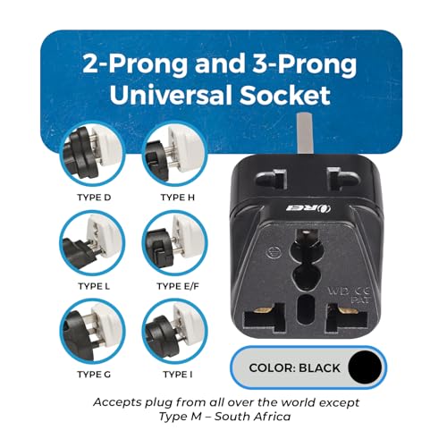 Orei India to UK Plug Adapter 2 in 1 Type G Travel Adapter (2 Pack) Compatible with UK, UAE, Dubai, & Hong Kong - Ideal for Laptops, Mobiles, & Chargers CE & Rohs Certified, Black - Image 4