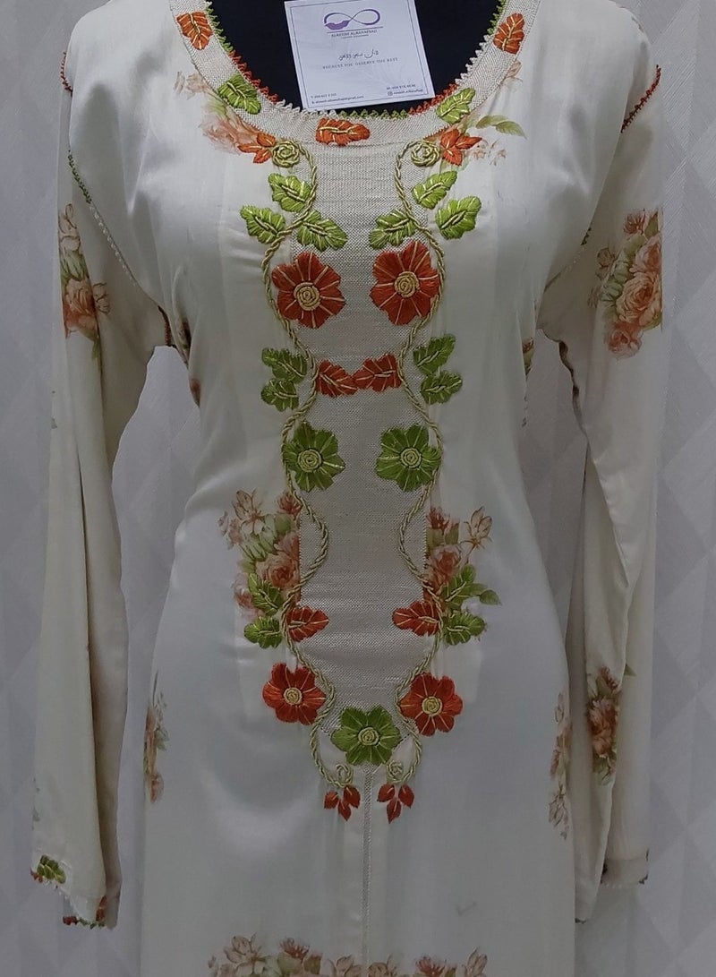 ALREESH ALBANAFSAJI Royal Moroccan embroidery with his own hands 🔥🔥 Ready-made Moroccan galabiya - Image 1