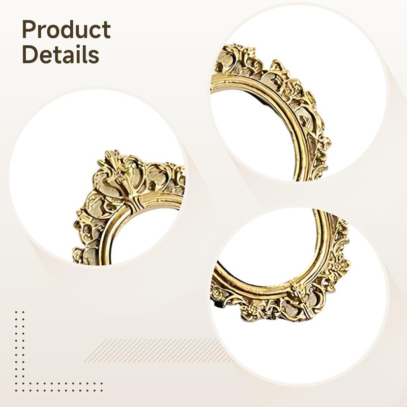 Resin Frames, 12 Oval Baroque Bezels, Decorative Pearlescent Gold for Crafts - Image 2