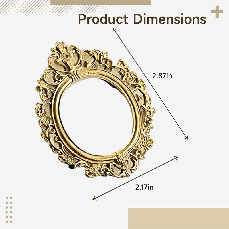 Resin Frames, 12 Oval Baroque Bezels, Decorative Pearlescent Gold for Crafts - Image 4