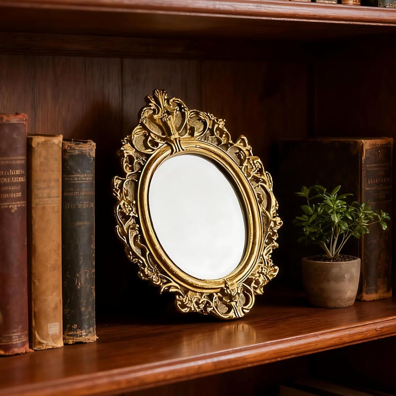 Resin Frames, 12 Oval Baroque Bezels, Decorative Pearlescent Gold for Crafts - Image 3