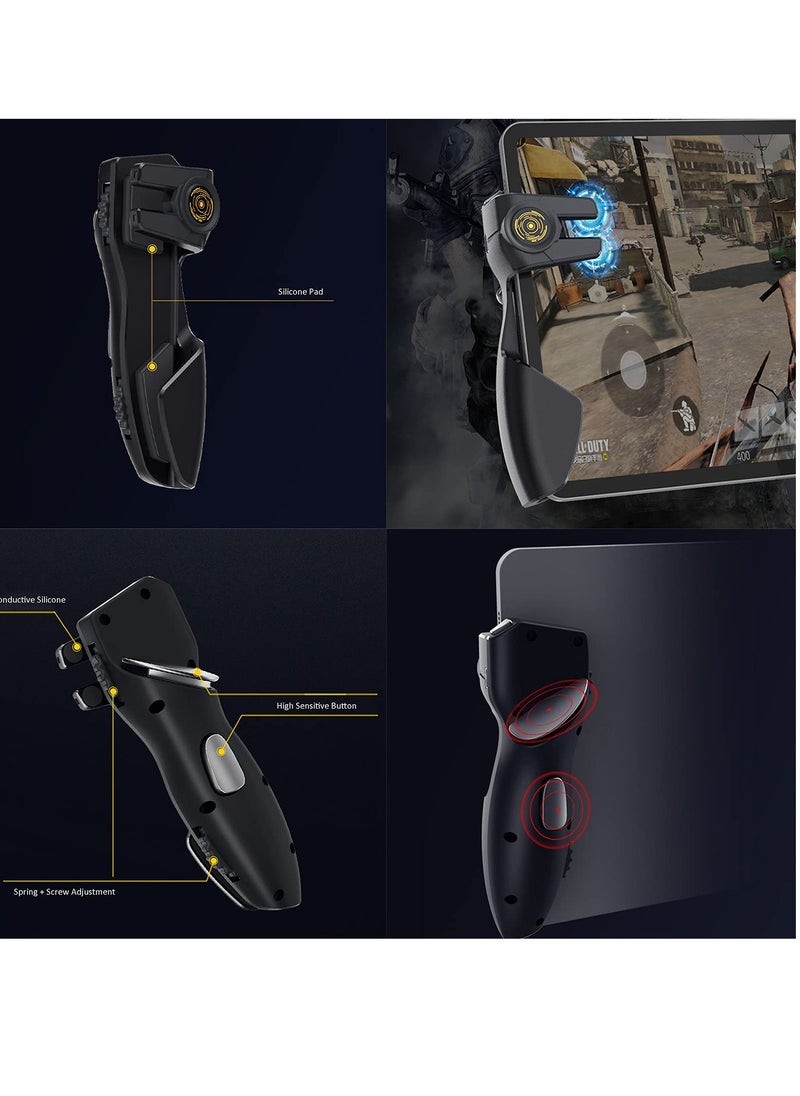 6 Finger Tablet Game Joystick Trigger Handle - L1R1 Shooter Fire Aim Button Controller for iPad, Android Tablet - PUBG Game Accessories