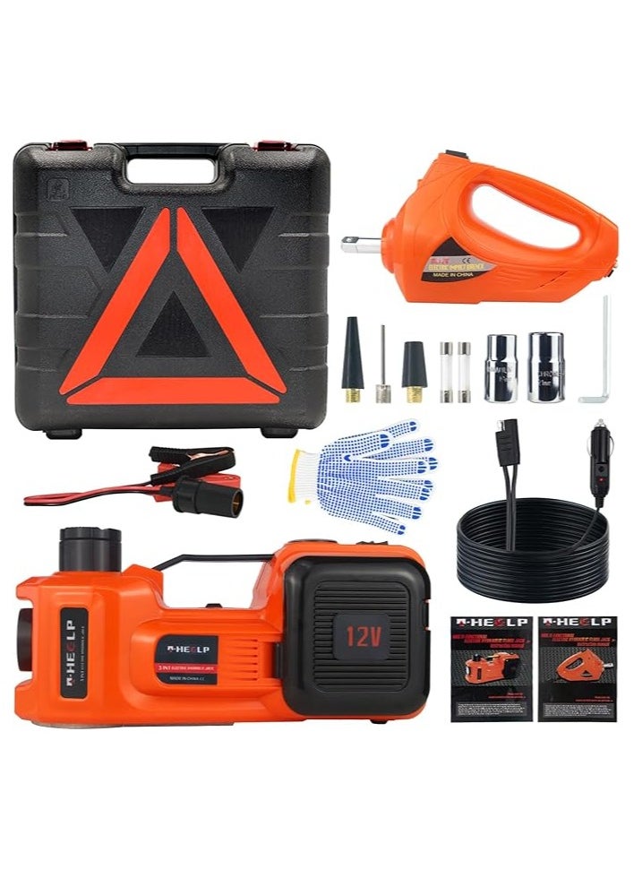 Gasin 5 Tons Electric Alloy Steel Scissor Lift Jack/LED Light/Inflatable pump 3 in 1 Emergency  repair tools  - Image 1
