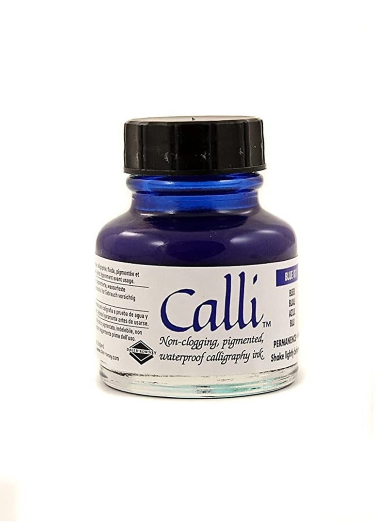 Daler Rowney Calli Ink For Calligraphy Blue 29.5ml Content  - Image 1