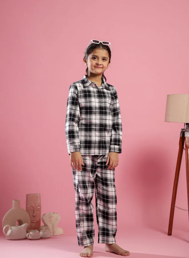 سانسكريتي هومز Sanskrutihomes Checked Pure Cotton Shirt and Pyjama Set
