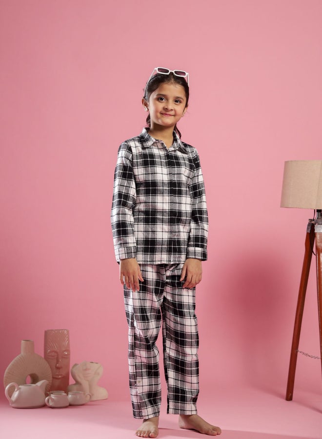 sanskrutihomes Checked Pure Cotton Shirt and Pyjama Set - Image 1