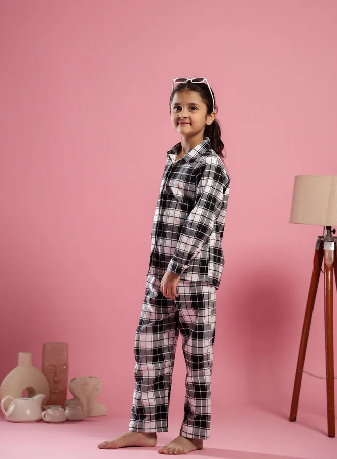 سانسكريتي هومز Sanskrutihomes Checked Pure Cotton Shirt and Pyjama Set