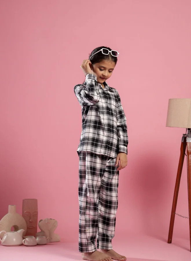Sanskrutihomes  sanskrutihomes Checked Pure Cotton Shirt and Pyjama Set for Women | Best Price UAE