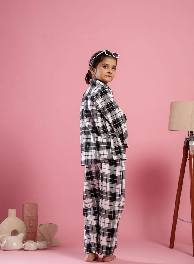 Sanskrutihomes  sanskrutihomes Checked Pure Cotton Shirt and Pyjama Set for Women | Best Price UAE