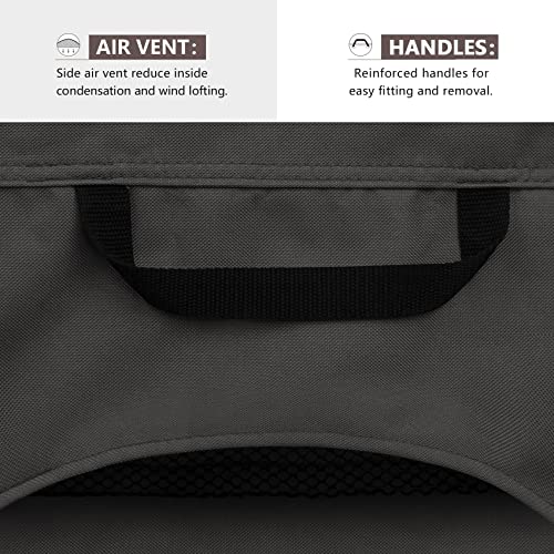 ULTCOVER Waterproof Patio Chair Cover – Outdoor Lounge Deep Seat Single Lawn Chair Cover 2 Pack Fits Up to 28W x 30D x 32H inches, Black - Image 4