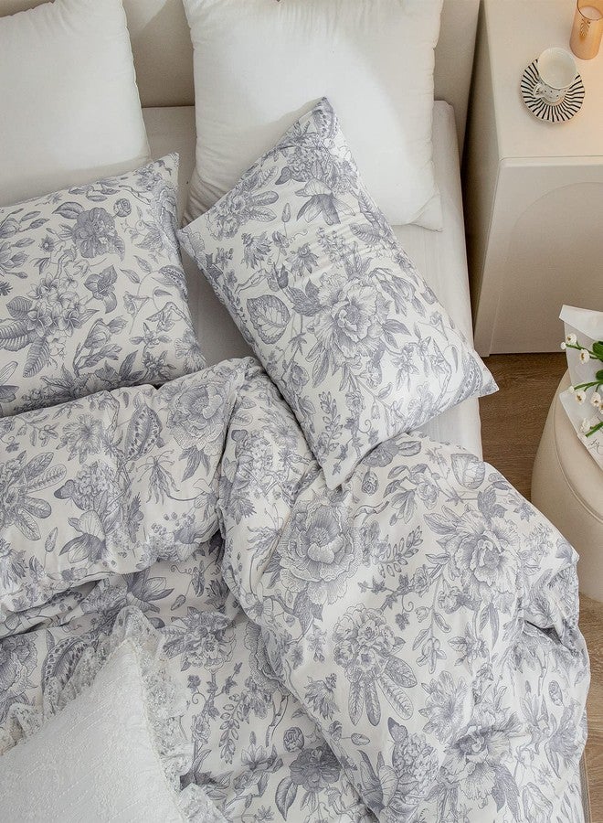 BUPIRD King Duvet Cover Floral, 100% Brushed Microfiber 3 Pieces King Floral Bedding Sets, Vintage Floral Chic Garden Style Floral Pattern King Flower Duvet Cover with Zipper Closure (Floral, King) - Image 5