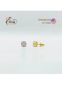 6 mm Cubic Zirconia Square | Stainless Steel | 18K Gold Plated - pzsku/Z5CFA34AB53A9C7384B74Z/45/_/1737458081/aac4a2cc-e393-4dc7-9d1d-5f463c411fe9