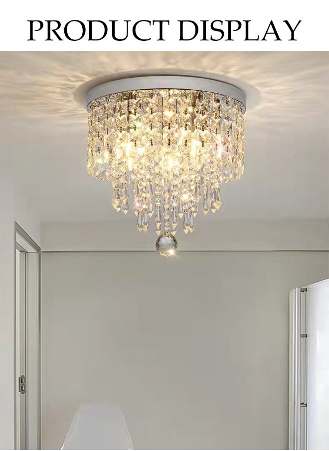 DUNISO Crystal Ceiling Lamp, Corridor Lamp, Entrance Lamp, Warm Light, Balcony, Cloakroom, Aisle Lamp, Round Chandelier, Suitable For Corridor Entrance, Dining Room, Living Room, Study, Bedroom, Stairwell  - Image 5