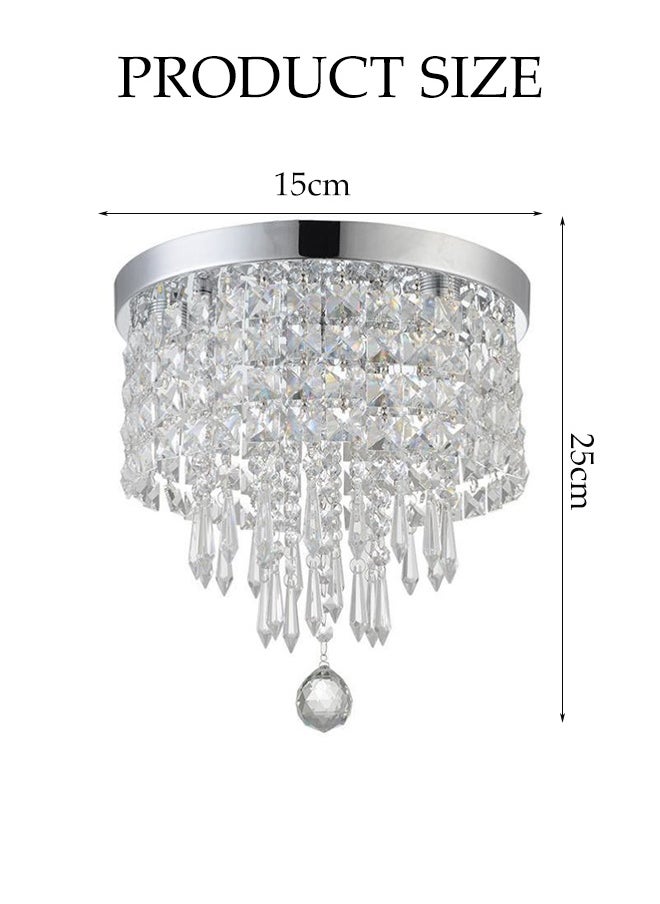DUNISO Crystal Ceiling Lamp, Corridor Lamp, Entrance Lamp, Warm Light, Balcony, Cloakroom, Aisle Lamp, Round Chandelier, Suitable For Corridor Entrance, Dining Room, Living Room, Study, Bedroom, Stairwell  - Image 2