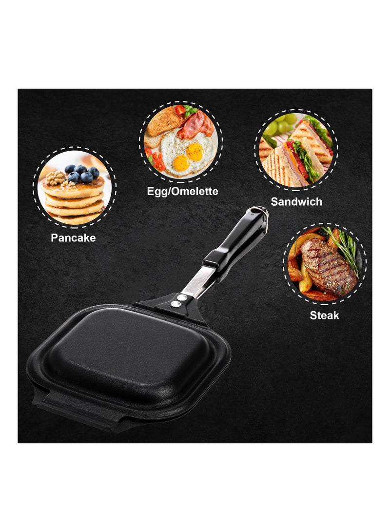 SYOSI Multifunction Sandwich Maker, Grilled Panini Press with Detachable Non-Stick Pans, Stovetop Sandwich Maker for Breakfast Sandwich, Grilled Cheese, Bacon, Steak, 6inches L x 14.8inches H - Image 3