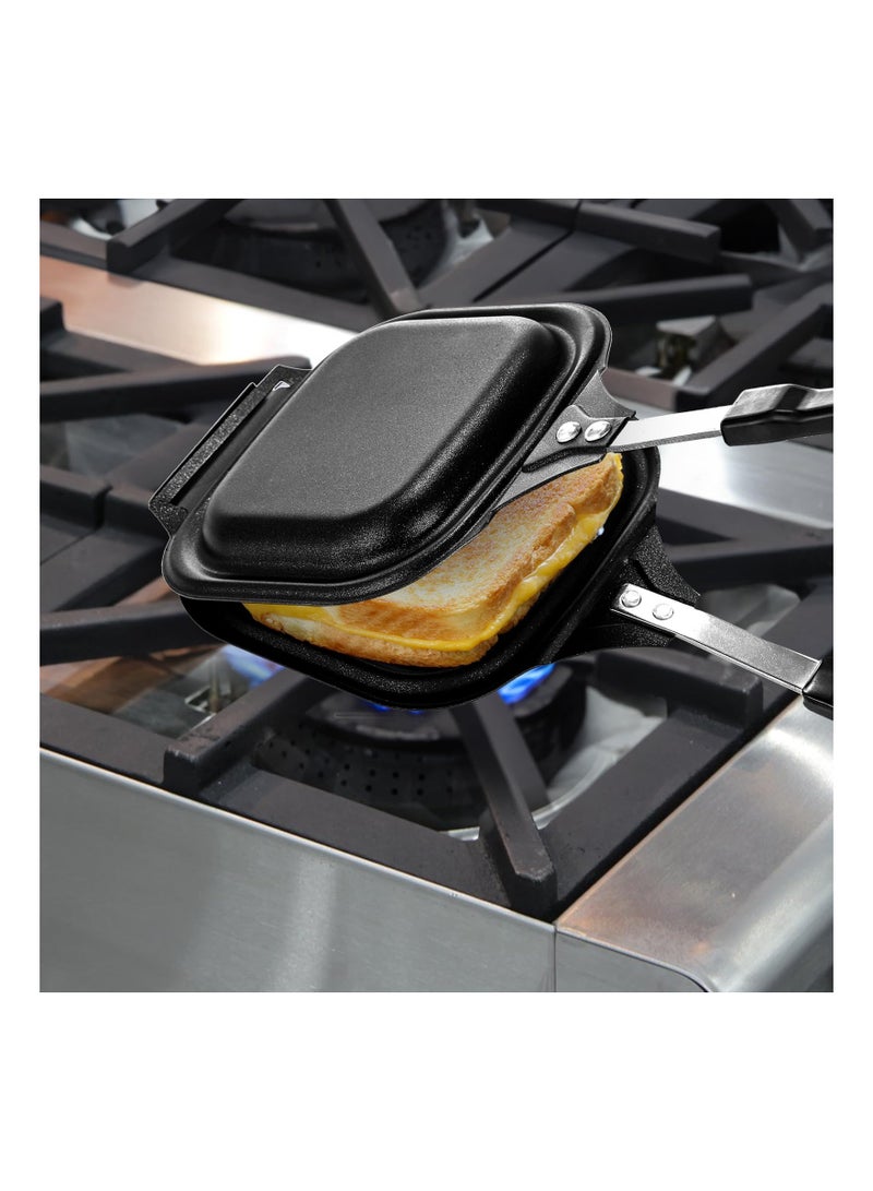 SYOSI Multifunction Sandwich Maker, Grilled Panini Press with Detachable Non-Stick Pans, Stovetop Sandwich Maker for Breakfast Sandwich, Grilled Cheese, Bacon, Steak, 6inches L x 14.8inches H - Image 5