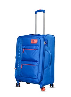 Skybags Vanguard Checked- 24 Inch Luggage with Anti Theft Zipper | TSA Lock| Smooth Dual Wheels| Wet Pouch for toiletries| Medium| Blue  - Image 2