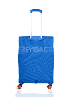 Skybags Vanguard Checked- 24 Inch Luggage with Anti Theft Zipper | TSA Lock| Smooth Dual Wheels| Wet Pouch for toiletries| Medium| Blue  - Image 3