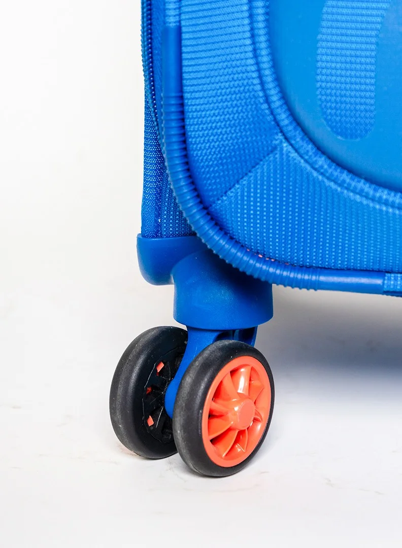 Skybags Vanguard Checked- 24 Inch Luggage with Anti Theft Zipper | TSA Lock| Smooth Dual Wheels| Wet Pouch for toiletries| Medium| Blue