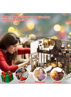 Flever Flever Dollhouse Miniature DIY House Kit Creative Room with Furniture for Romantic Artwork Gift (Time Impression)  - Image 3