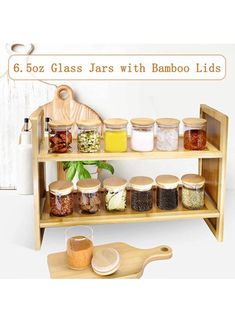 QUESERA - Glass Apothecary Jars Bathroom Storage Organizer with lids Glass canisters Jar Cotton Ball Holder Set - Image 1