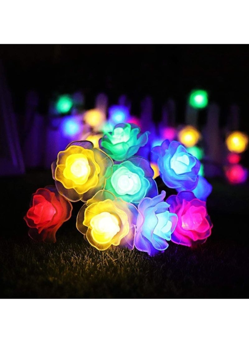 Mei Lifestyle 3m Long Multicolor Rose String Lights with Batteries 20 LED Decorative Lights  - Image 2