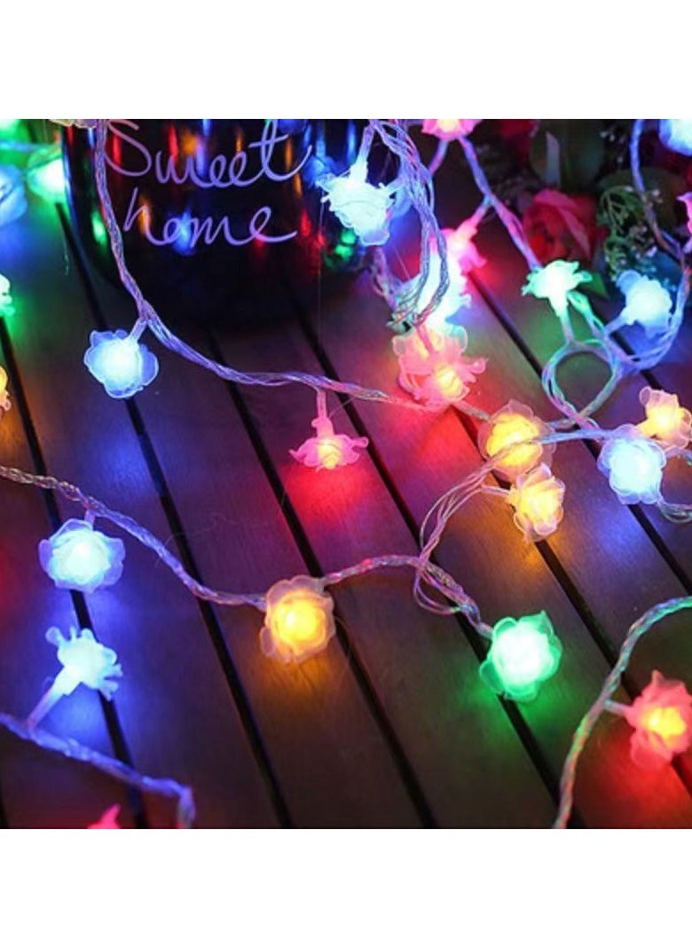 Mei Lifestyle 3m Long Multicolor Rose String Lights with Batteries 20 LED Decorative Lights  - Image 3