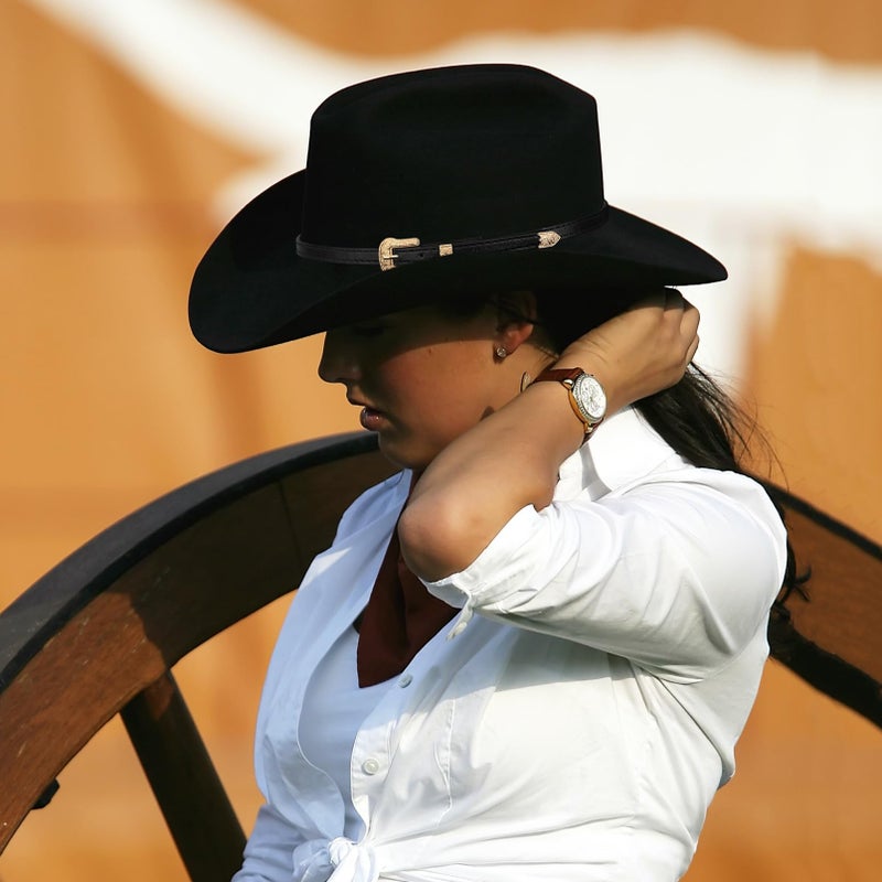 RainFlowwer Black Leather Cowboy Hat Bands for Men Women Western/Fedora/Panama Hat Belts Cowgirl Hatbands with Gold Buckle Cowboy Supply Hand Made Replacement - Image 5