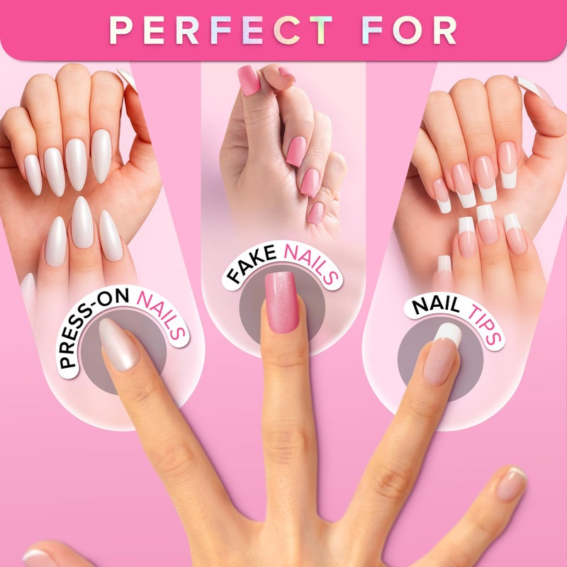 NYK1 Super Strong Nail Glue for Press On Nails, Nail Tips & Acrylic Fake Nails (8ml) NYK1 NailBond Brush On Glue for Press Ons, Tips & Acrylics - Long Lasting, Maximum Strength, Mess-Free Application - Image 5