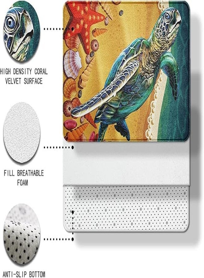 Erosebridal سجاد حمام مزين بأقواس قوس قزح من إيروسبريدال، مقاس 16 × 24 بوصة، سجادة حمام وردية وزرقاء بتصميم كاواي مزينة بعقدة فيونكة للأطفال والفتيات، سجادة أرضية مزينة بأقواس شريطية بألوان مائية، سجادة مدخل أنيقة وجذابة - Image 5