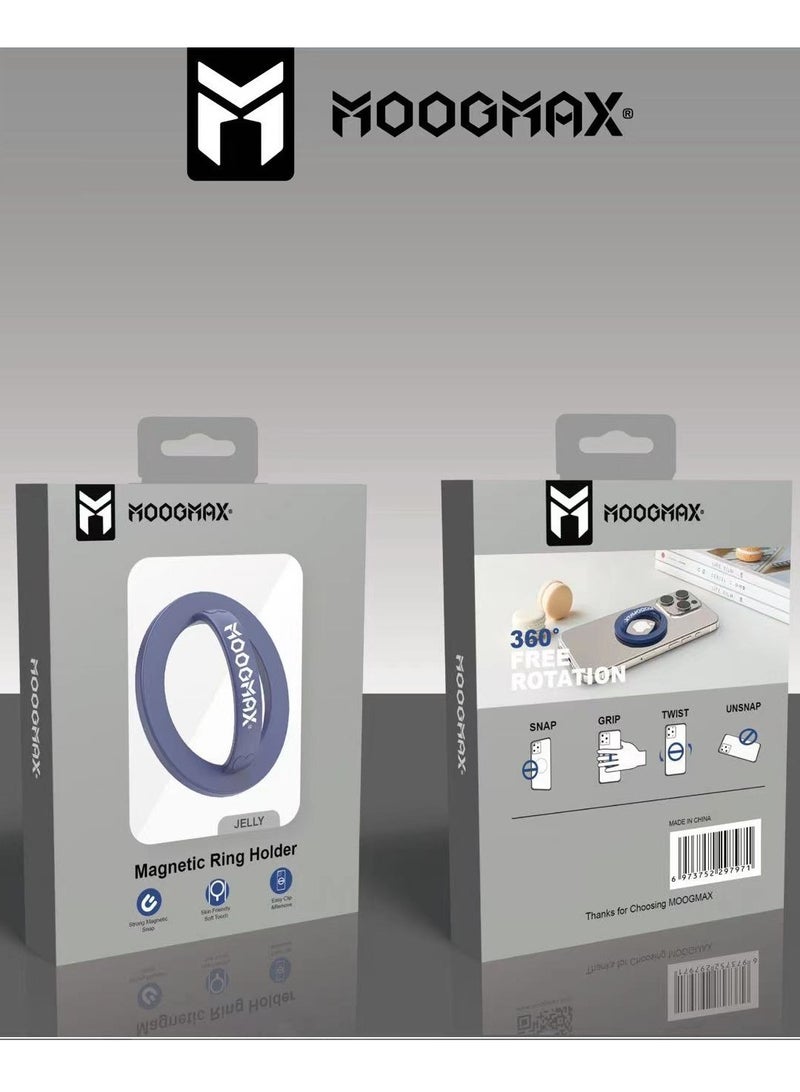 موجماكس مسكة ماج سيف للجوال، حامل مغناطيسي للهاتف من السليكون قوي وقابل لدوران حتى 360 درجة بتصميم انيق، مناسب للهواتف التي تعمل بالماج سيف. باللون الأزرق - Image 4