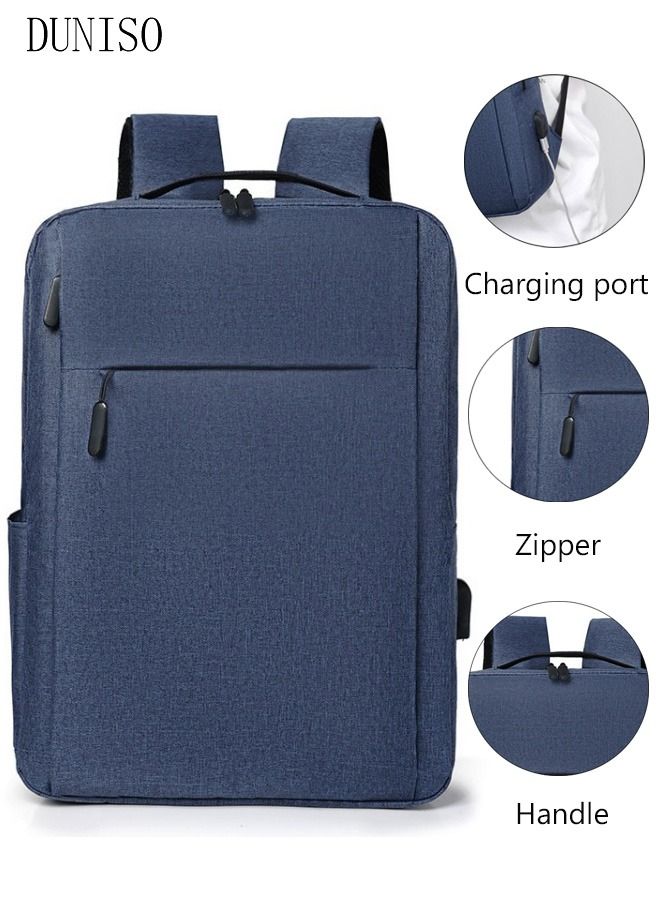 DUNISO Travel Laptop Backpack Business Anti Theft Slim Durable Computer Backpack with USB Charging Port Water Resistant College School Computer Bag Gifts for Men & Women Fits 15.6 Inch Notebook Black - Image 1