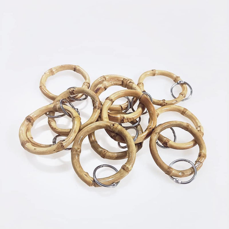 BASE WAVE BASE WAVE Handmade Natural Bamboo Drapery Eyelets Curtain Rings Hook Pins Hanging Ring Loops 12 Pack for Less Than 114 Drapery Rod 