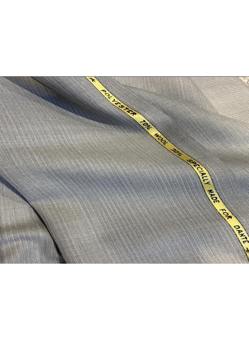 Dante Luxurious Dante Knitted Fabric - Classic Striped Design (Tshir) - Light Gray - A Warm and Comfortable Wool Blend - Suitable for Winter and Mild Climates - Image 2