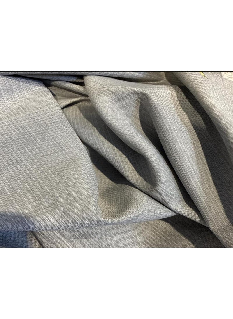 Dante Luxurious Dante Knitted Fabric - Classic Striped Design (Tshir) - Light Gray - A Warm and Comfortable Wool Blend - Suitable for Winter and Mild Climates - Image 1