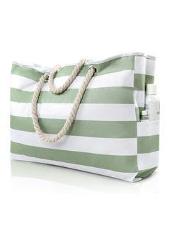 Beach Bag for Women, Large Beach Tote Bag, Waterproof Sandproof Beach Bag with Zipper, Large Swim Pool Beach Tote, Large Stripe Beach Tote, Canvas Beach Tote bag with Zipper for Pool Travel
