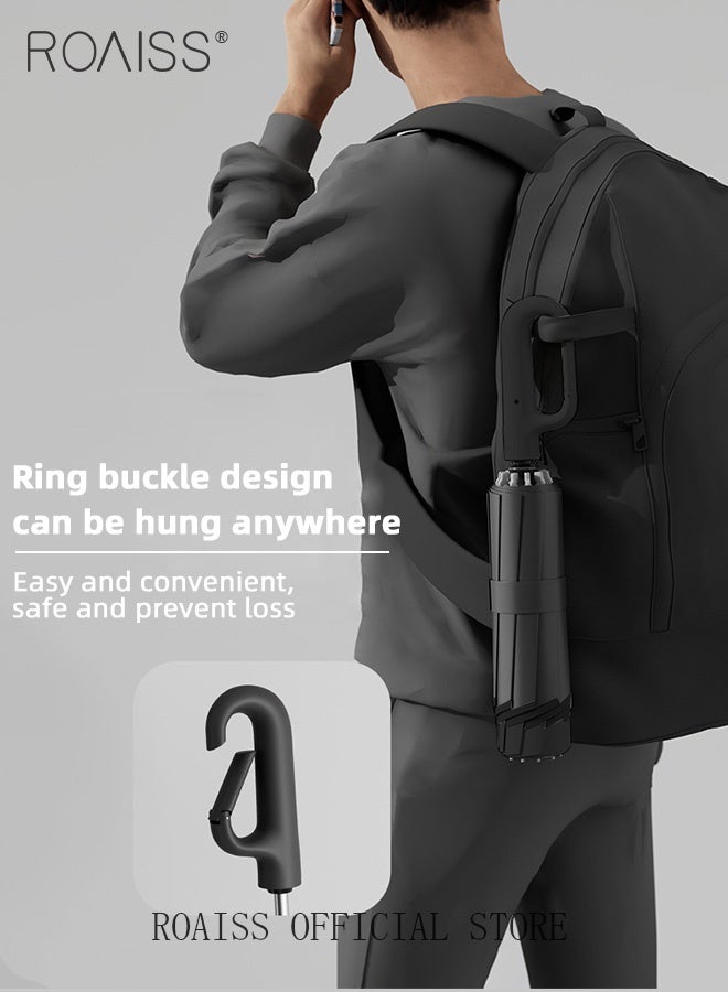 roaiss 60 Rib Fully Automatic Umbrella for Men Women Reverse Folding Dual Purpose Umbrella with Nano Waterproof Coating and Black Vinyl Layer Sun Protection Umbrella Cloth Highly Efficient Insulation UPF50+ - Image 3