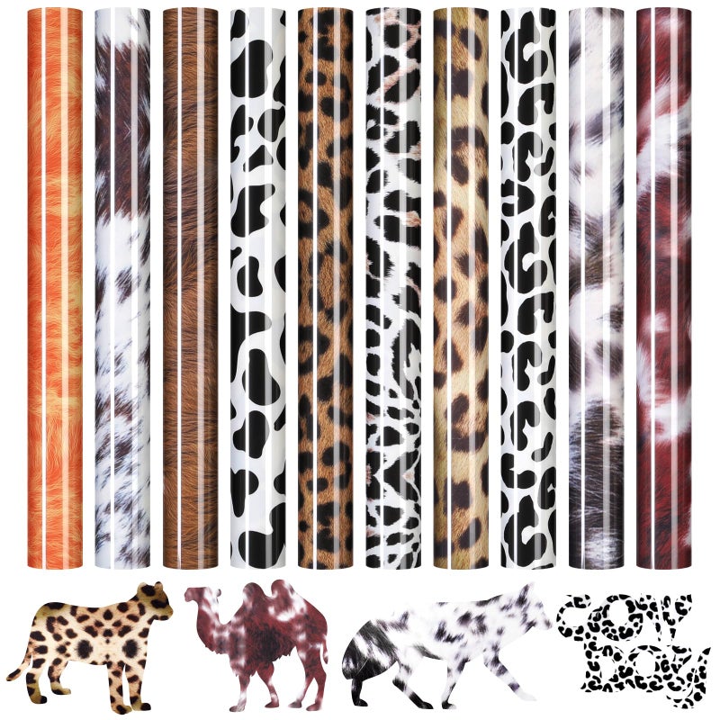 HTVRONT Leopard HTV Heat Transfer Vinyl 11 Packs Cheetah Iron on Vinyl Easy to Cut Weed Pattern HTV for TShirts 12x10in Printed HT - Image 3