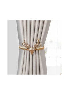 Spaceshoop Curtain Buckle1pc Metal Pearl Elk Leaves Curtain Clip Curtains Holders Buckle Clips Curtain Accessories Home Decor Decorations Tools Gold Elk  - Image 1